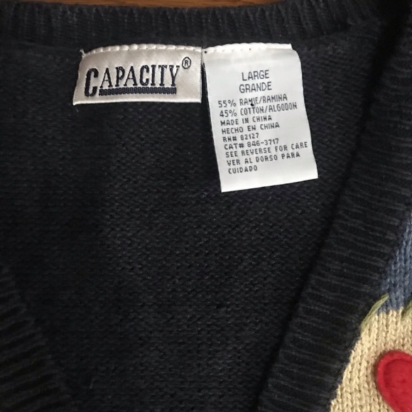 SOLD vintage Teacher sweater vest cardigan L M 90s academia - Picture 4 of 5